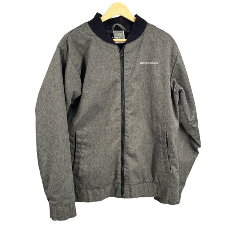 Ride‎ Snowboards Jacket Grey Herringbone Zip Front Pockets Lined Ski Estimate Sm